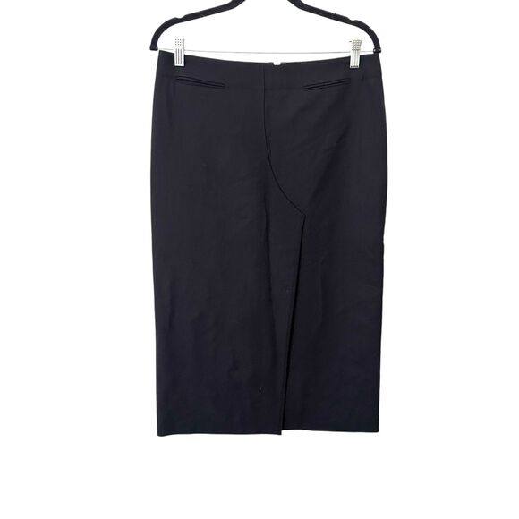 JASON WU Wool Blend Straight Midi Skirt Black Sz 6 - Picture 3 of 6